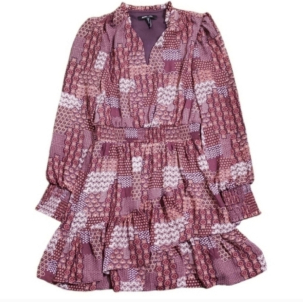 Bcbg Paris Burgundy Patchwork Statement Mini Dres… - image 7